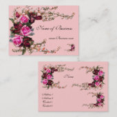 プロファイルカードヴィンテージピンクローズ 名刺 (正面/裏面)