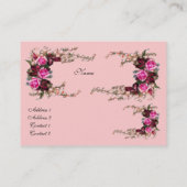 プロファイルカードヴィンテージピンクローズ 名刺 (裏面)