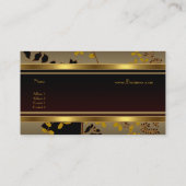 プロファイルカードヴィンテージフローラ金ゴールド黒アジア 名刺 (裏面)