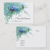 プロファイルカードヴィンテージブルーウォーターリリー 名刺 (正面/裏面)