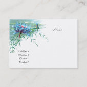 プロファイルカードヴィンテージブルーウォーターリリー 名刺 (裏面)