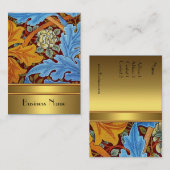 プロファイルカードヴィンテージプリントウィリアム・モリス金ゴールド2 名刺 (正面/裏面)