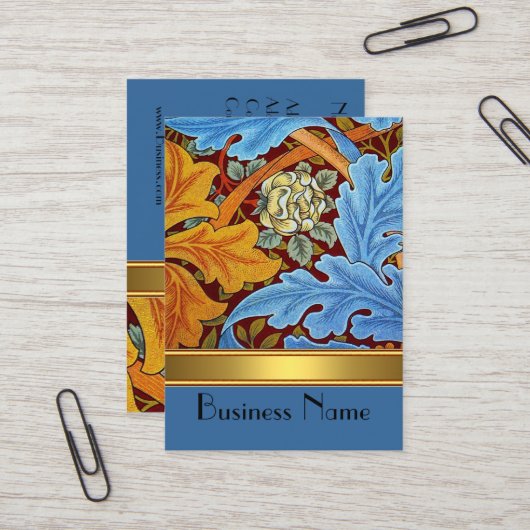 プロファイルカードヴィンテージプリントWilliam Morris金ゴールド 名刺 (正面/裏面インサイチュ)