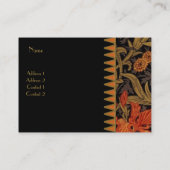 プロファイルカードヴィンテージプリントWilliam Morris 3 名刺 (裏面)