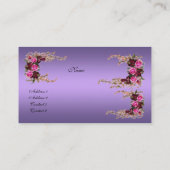 プロファイルカードヴィンテージメイブパープルピンクローズ 名刺 (裏面)
