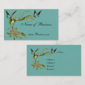 プロファイルカードヴィンテージ蝶ティール(緑がかった色) 名刺 (正面/裏面)