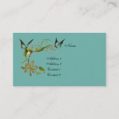 プロファイルカードヴィンテージ蝶ティール(緑がかった色) 名刺 (裏面)
