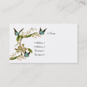 プロファイルカードヴィンテージ蝶ホワイト 名刺 (裏面)