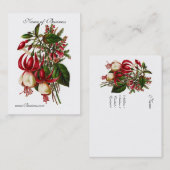 プロファイルカードヴィンテージ赤フローラ 名刺 (正面/裏面)