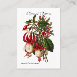 プロファイルカードヴィンテージ赤フローラ 名刺