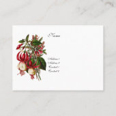 プロファイルカードヴィンテージ赤フローラ 名刺 (裏面)