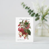 プロファイルカードヴィンテージ赤フローラ 名刺 (スタンド正面)