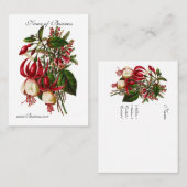 プロファイルカードヴィンテージ赤フローラ 名刺 (正面/裏面)