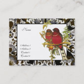 プロファイルカードヴィンテージ赤頭トロッゴンバード 名刺 (裏面)