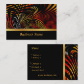 プロファイルカード営業抽象芸術赤金ゴールドデザイン2 名刺 (正面/裏面)