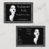 プロファイルカード洗練レディ美しいヘアサロン 名刺 (正面/裏面)