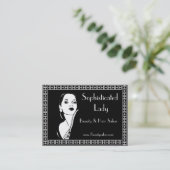 プロファイルカード洗練レディ美しいヘアサロン 名刺 (スタンド正面)