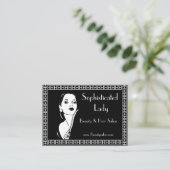 プロファイルカード洗練レディ美しいヘアサロン 名刺 (スタンド正面)