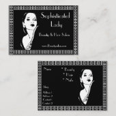 プロファイルカード洗練レディ美しいヘアサロン 名刺 (正面/裏面)