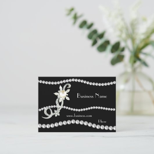 プロファイルカード華美ビジネス真珠の宝石(01420) 名刺 (スタンド正面)