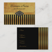 プロファイルカード金ゴールドストライプブラック2 名刺 (正面/裏面)