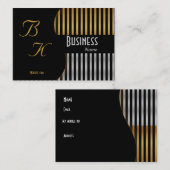 プロファイルビジネスカードシンプル金ゴールドブラック銀 名刺 (正面/裏面)