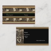 プロファイルビジネスカードワイルドアニマルブラック金ゴールド 名刺 (正面/裏面)