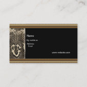 プロファイルビジネスカードワイルドアニマルブラック金ゴールド 名刺 (裏面)