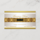 プロファイルビジネスクリーム金ゴールドモノグラムブラック 名刺 (正面)