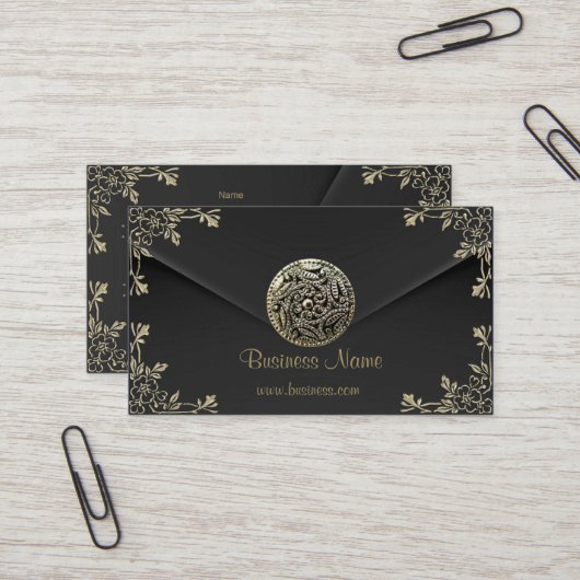 プロファイルビジネスセピアブラックベルベットルック 名刺 (正面/裏面インサイチュ)