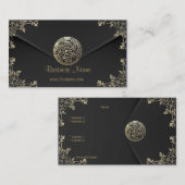 プロファイルビジネスセピアブラックベルベットルック 名刺 (正面/裏面)