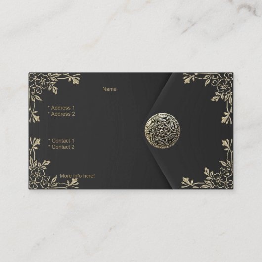 プロファイルビジネスセピアブラックベルベットルック 名刺 (裏面)