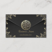 プロファイルビジネスセピアブラックベルベットルック 名刺 (正面)