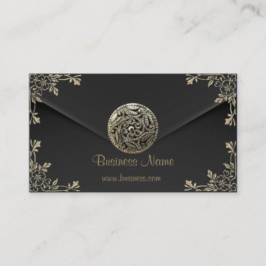 プロファイルビジネスセピアブラックベルベットルック 名刺 (正面)