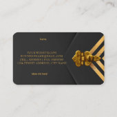 プロファイルビジネス金ゴールドブラックベルベットストライプ 名刺 (裏面)
