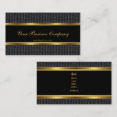 プロファイルレザールック金ゴールドブラックエレガントクラシー 名刺 (正面/裏面)
