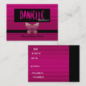 プロファイル個人名カードブライトピンクバタフライ 名刺 (正面/裏面)