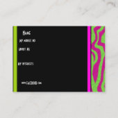 プロファイル個人名カードライムグリーンピンクスワール 名刺 (裏面)