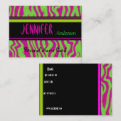 プロファイル個人名カードライムグリーンピンクスワール 名刺 (正面/裏面)