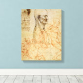 プロファイル内の男性の胴体、Prの頭の二乗 キャンバスプリント (インサイチュ (ウッドフロア))