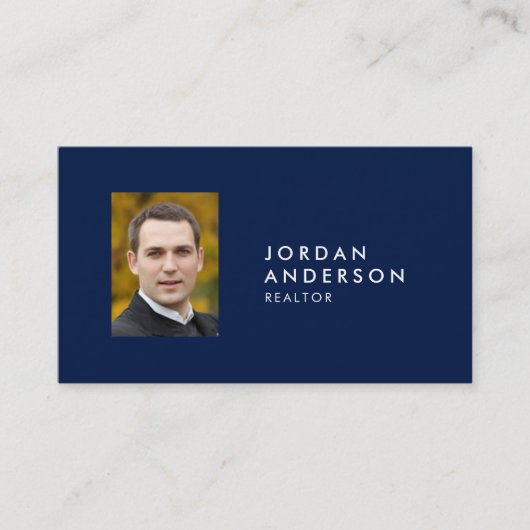 プロファイル写真シンプルのミニマル編集可能カラー 名刺 (正面)