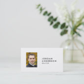 プロファイル写真シンプルのミニマル編集可能カラー 名刺 (スタンド正面)