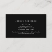 プロファイル写真シンプルのミニマル編集可能カラー 名刺 (裏面)