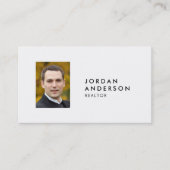 プロファイル写真シンプルのミニマル編集可能カラー 名刺 (正面)