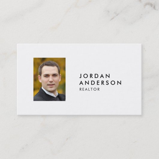 プロファイル写真シンプルのミニマル編集可能カラー 名刺 (正面)