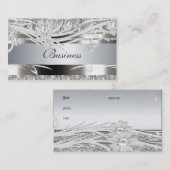 プロファイル名刺シルバーフローラ結婚式 名刺 (正面/裏面)