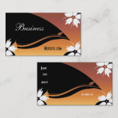 プロファイル名刺ブラック金ゴールドホワイトフローラ 名刺 (正面/裏面)