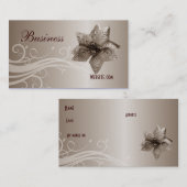 プロファイル名刺ベージュ渦巻き宝石 名刺 (正面/裏面)