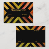 プロファイル名刺レトロブラックカラフルストライプ 名刺 (正面/裏面)