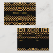 プロファイル名刺レトロブラック金ゴールドエキゾチック 名刺 (正面/裏面)